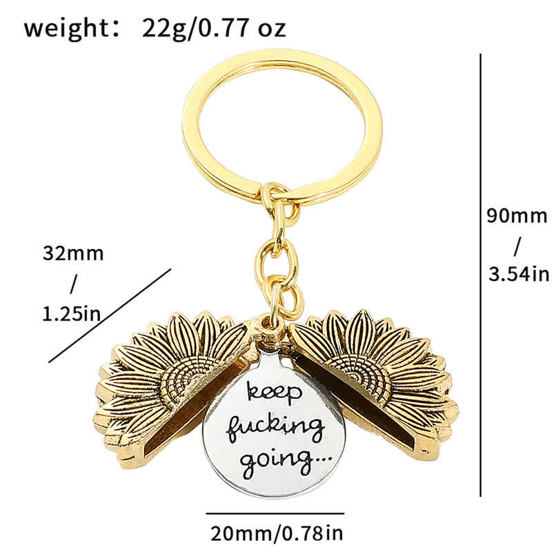 Collana portachiavi con ciondolo a forma di medaglione di girasole vintage - image 15
