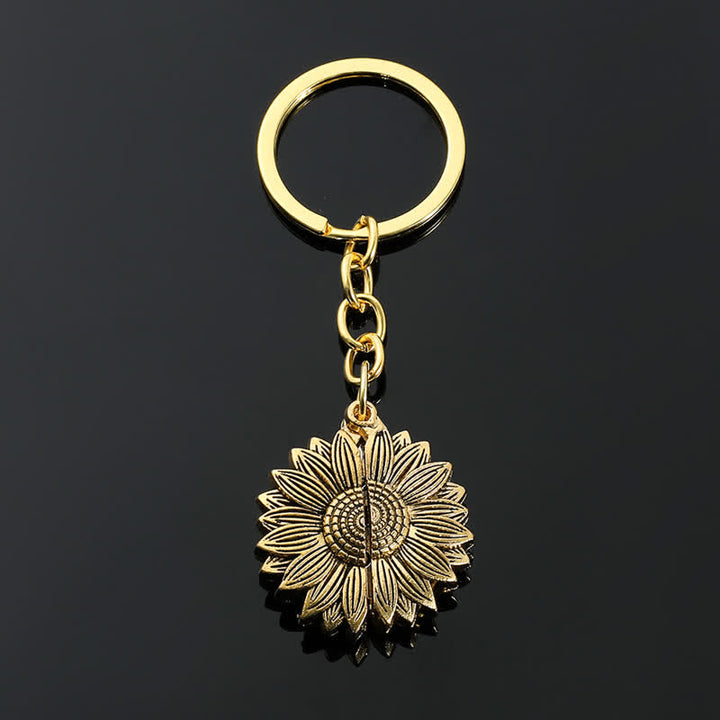 Collana portachiavi con ciondolo a forma di medaglione di girasole vintage - image 13