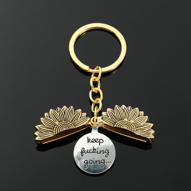 Collana portachiavi con ciondolo a forma di medaglione di girasole vintage - image 14