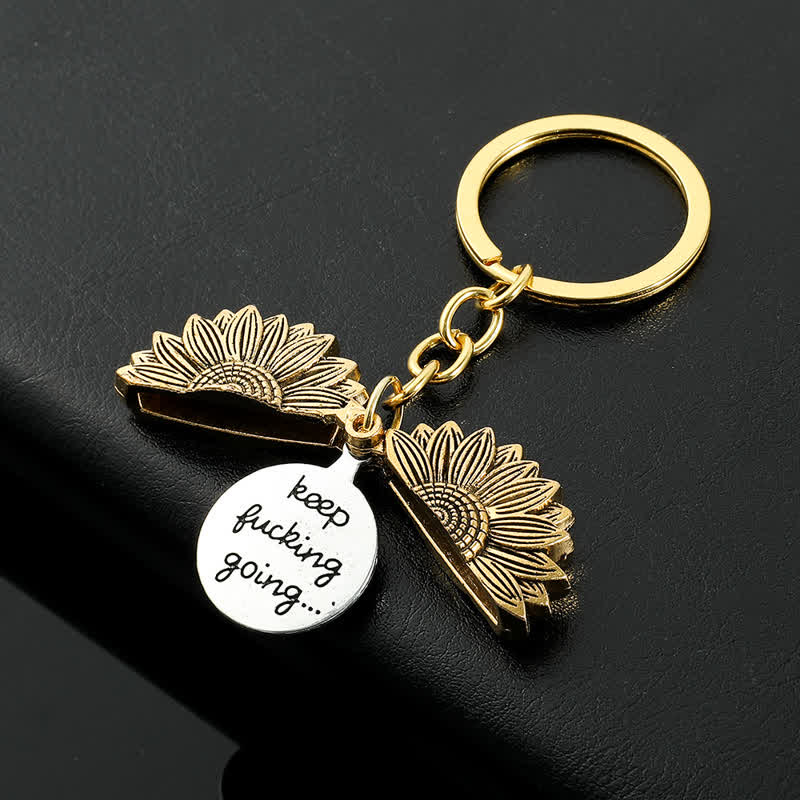 Collana portachiavi con ciondolo a forma di medaglione di girasole vintage - Portachiavi - Oro - image 10