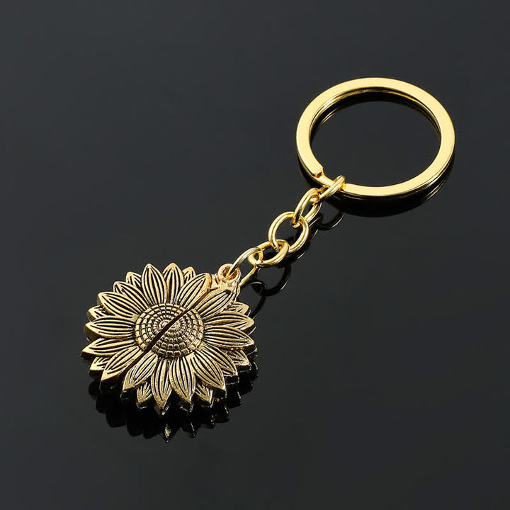 Collana portachiavi con ciondolo a forma di medaglione di girasole vintage - image 11