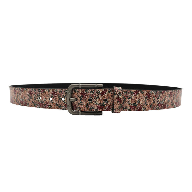 Cintura in pelle stampata con aceri rossi decorati - image 4