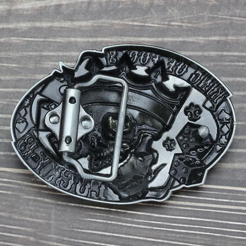 Cintura in pelle con fibbia Lucky 13 "King Of Fools" fai da te da uomo