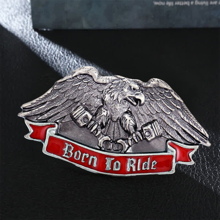 Cintura in pelle con fibbia "Born To Ride Eagle" fai da te da uomo