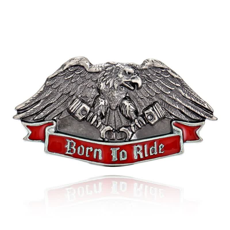 Cintura in pelle con fibbia "Born To Ride Eagle" fai da te da uomo