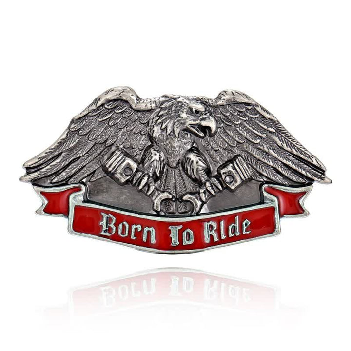 Cintura in pelle con fibbia "Born To Ride Eagle" fai da te da uomo