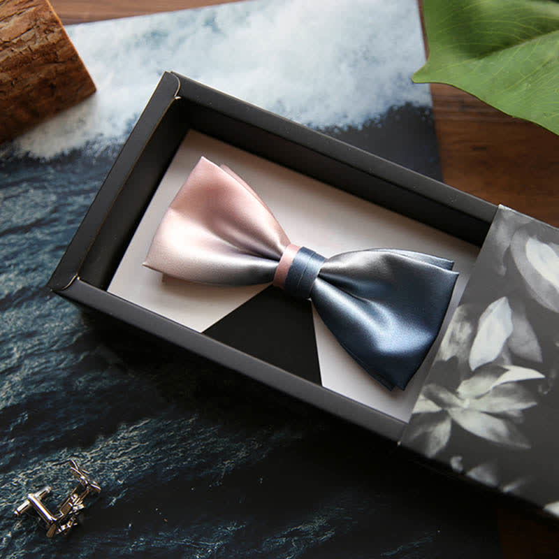 Papillon da uomo con sfumatura di colore rosa e blu