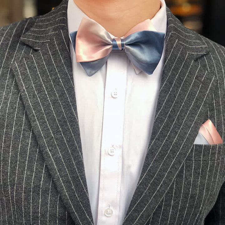Papillon da uomo con sfumatura di colore rosa e blu