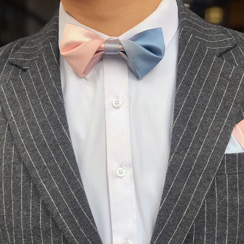 Papillon da uomo con sfumatura di colore rosa e blu