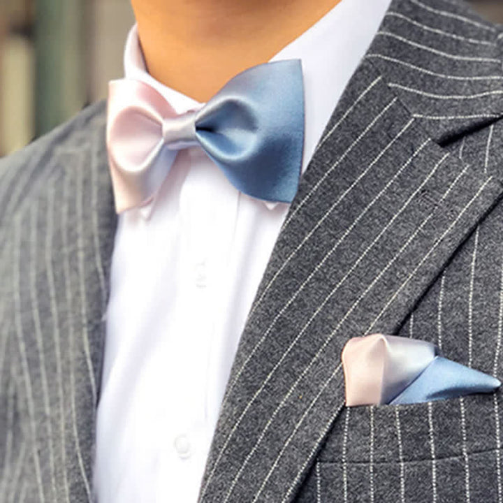 Papillon da uomo con sfumatura di colore rosa e blu
