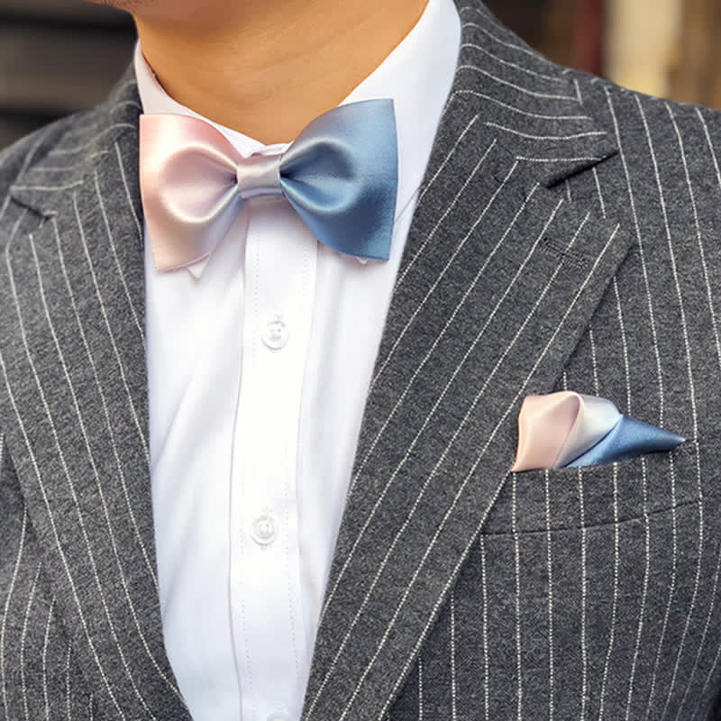 Papillon da uomo con sfumatura di colore rosa e blu