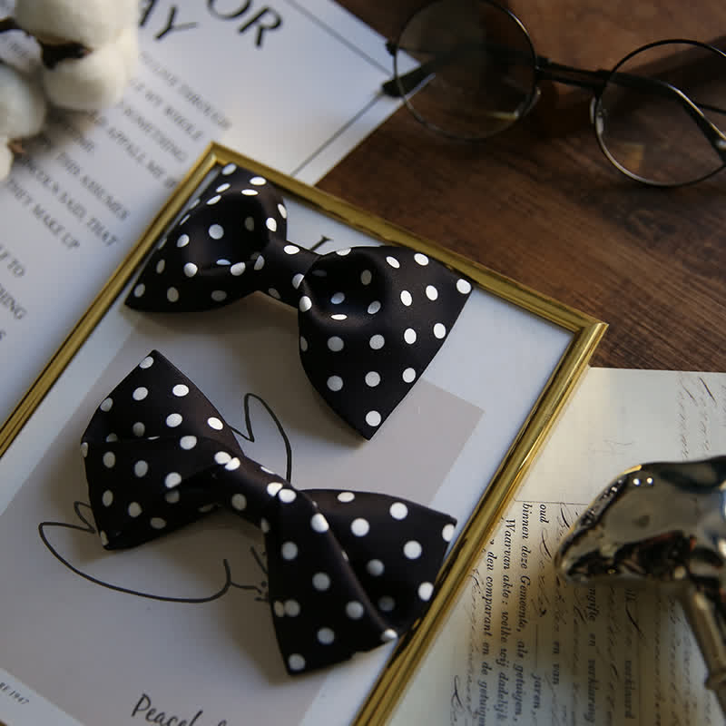 Papillon elegante a pois bianchi da uomo