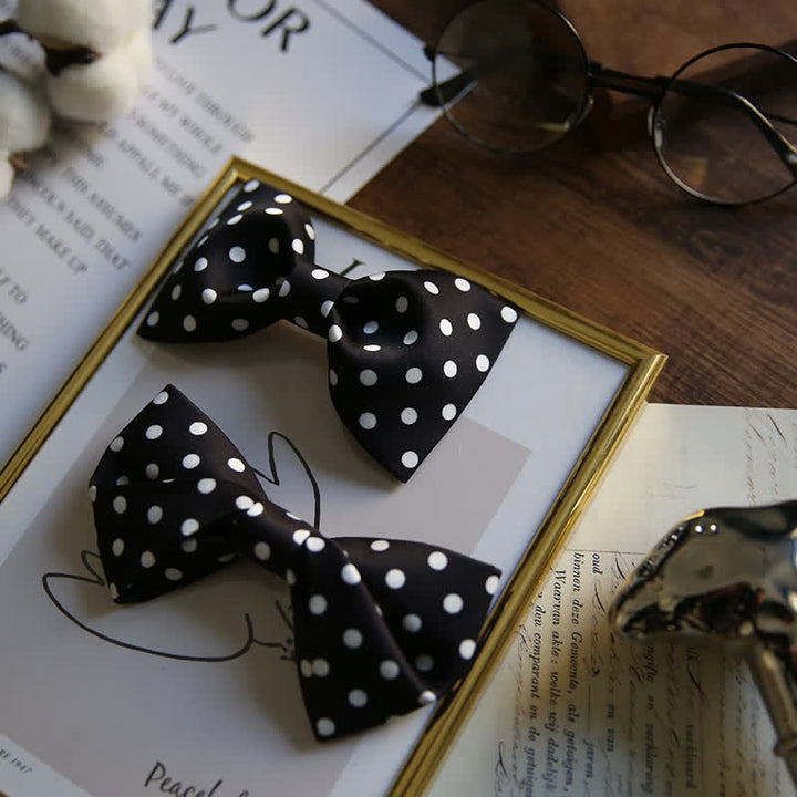 Papillon elegante a pois bianchi da uomo