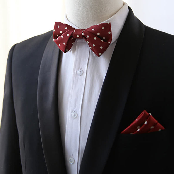 Papillon elegante a pois bianchi da uomo