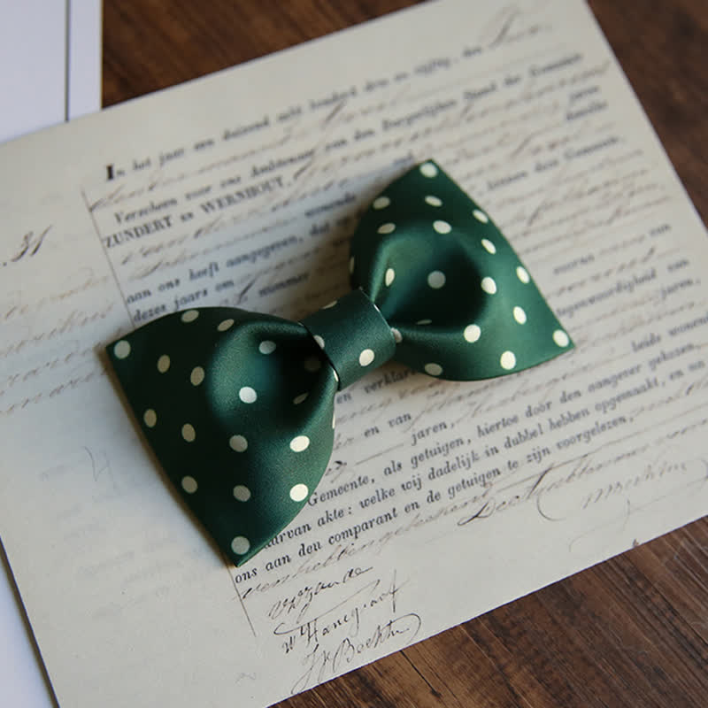 Papillon elegante a pois bianchi da uomo - Stile n. 1 - Verde scuro - image 9