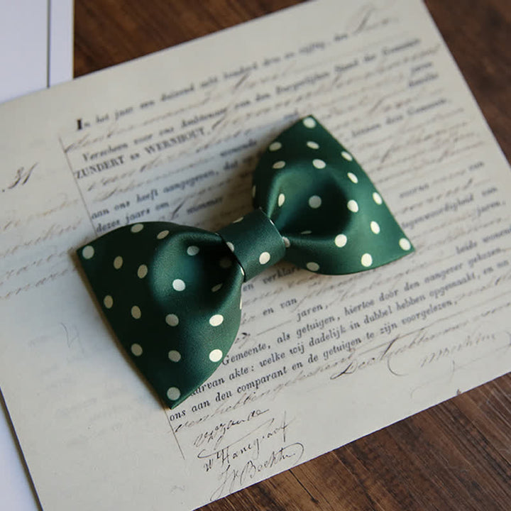 Papillon elegante a pois bianchi da uomo - Stile n. 1 - Verde scuro - image 9