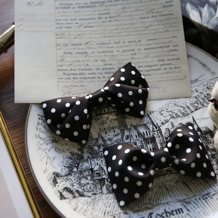 Papillon elegante a pois bianchi da uomo