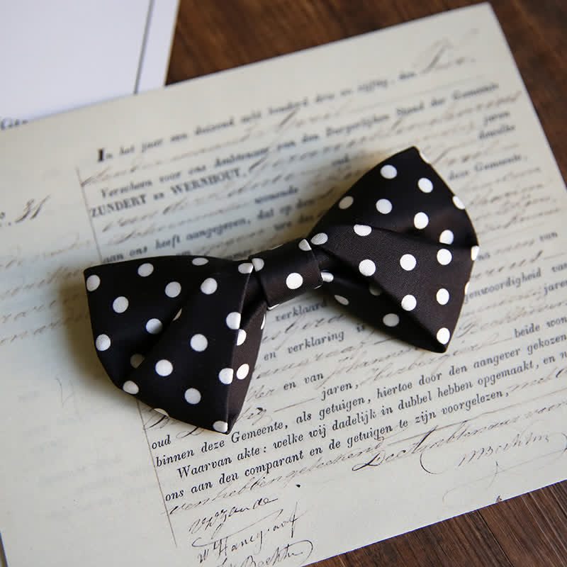 Papillon elegante da uomo a pois bianchi - Stile n. 2 - Nero - image 8