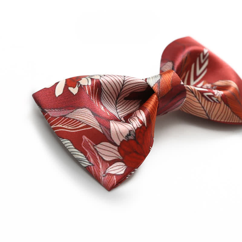 Papillon da uomo con stampa floreale rossa per matrimonio
