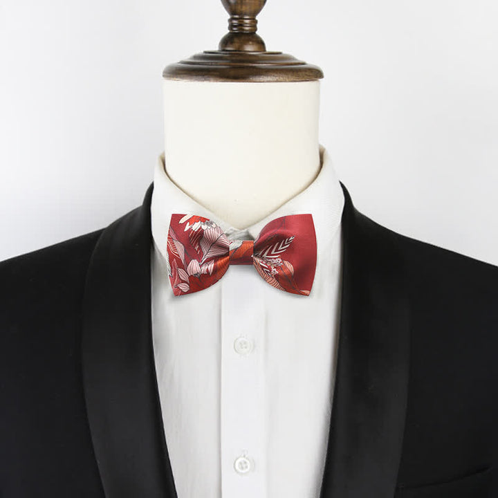 Papillon da uomo con stampa floreale rossa per matrimonio