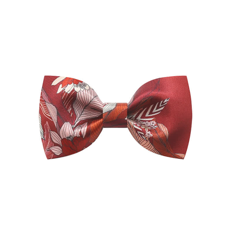 Papillon da uomo con stampa floreale rossa per matrimonio - Stile n. 1 - image 0