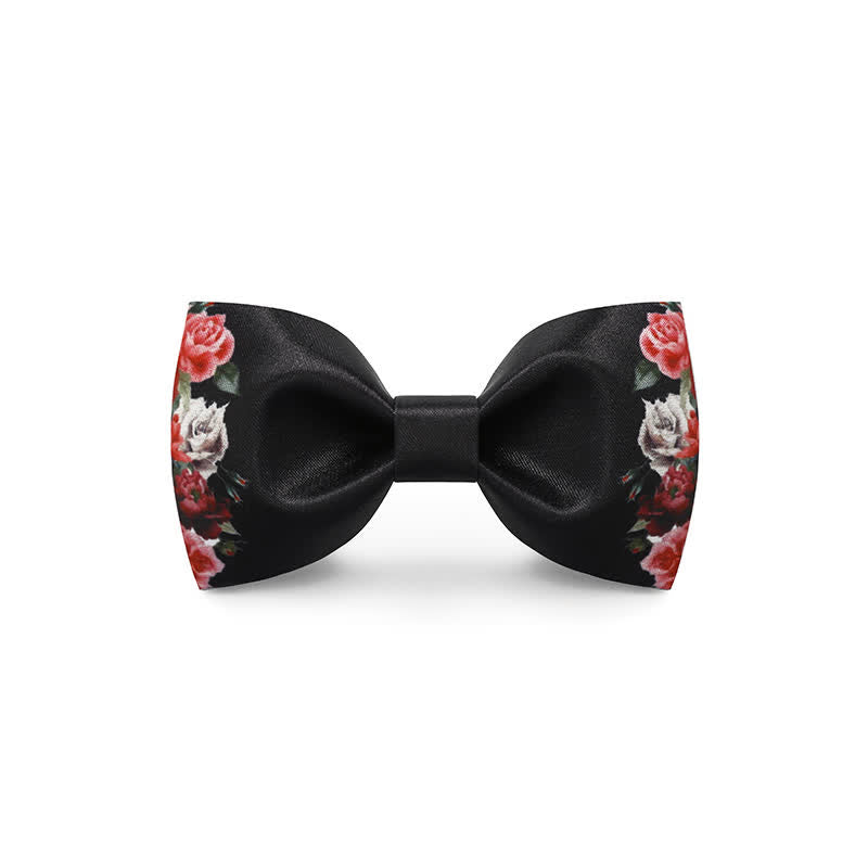 Papillon da uomo con stampa floreale rossa per matrimonio