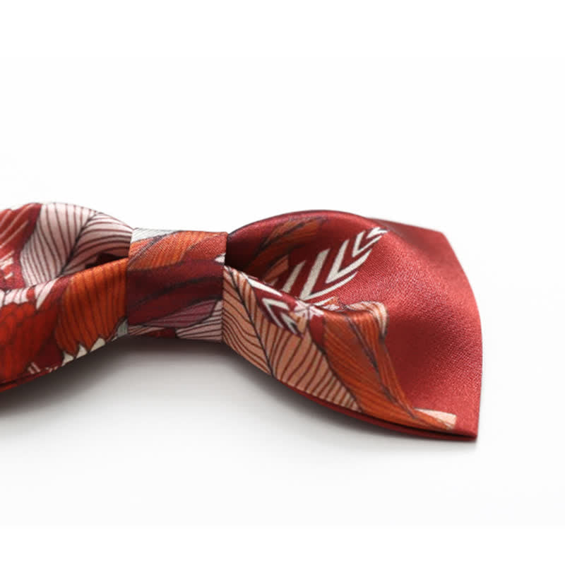 Papillon da uomo con stampa floreale rossa per matrimonio - image 4