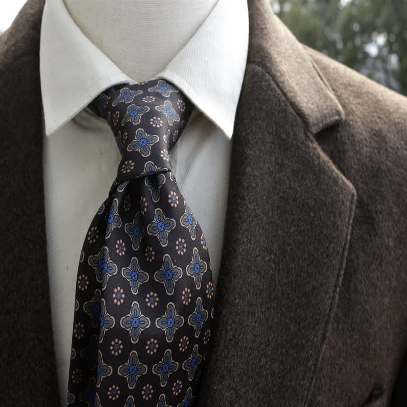 Cravatta larga casual con stampa floreale vintage da uomo - Stile n. 3 - image 4