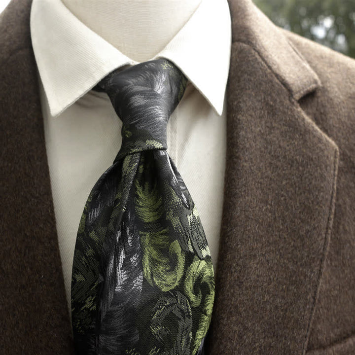 Cravatta larga casual con stampa floreale vintage da uomo - Stile n. 1 - image 0
