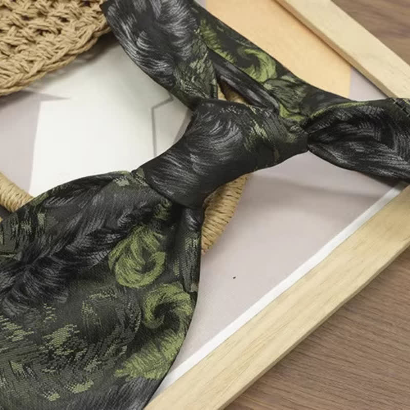 Cravatta larga casual con stampa floreale vintage da uomo - image 1