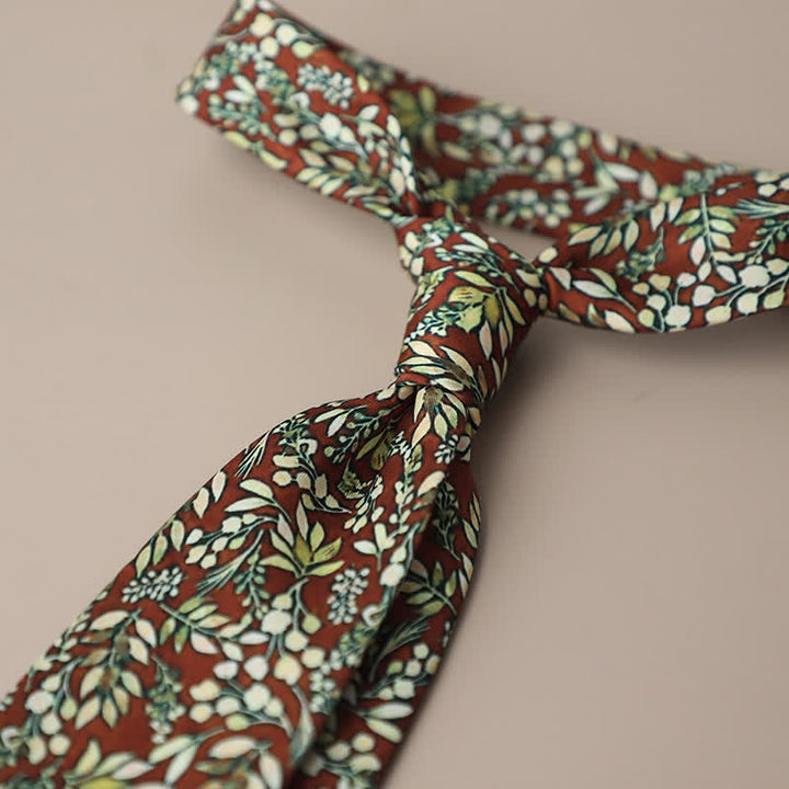 Cravatta da uomo retrò elegante con motivo floreale