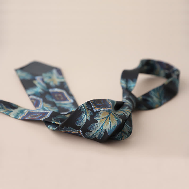 Cravatta da uomo retrò elegante con motivo floreale