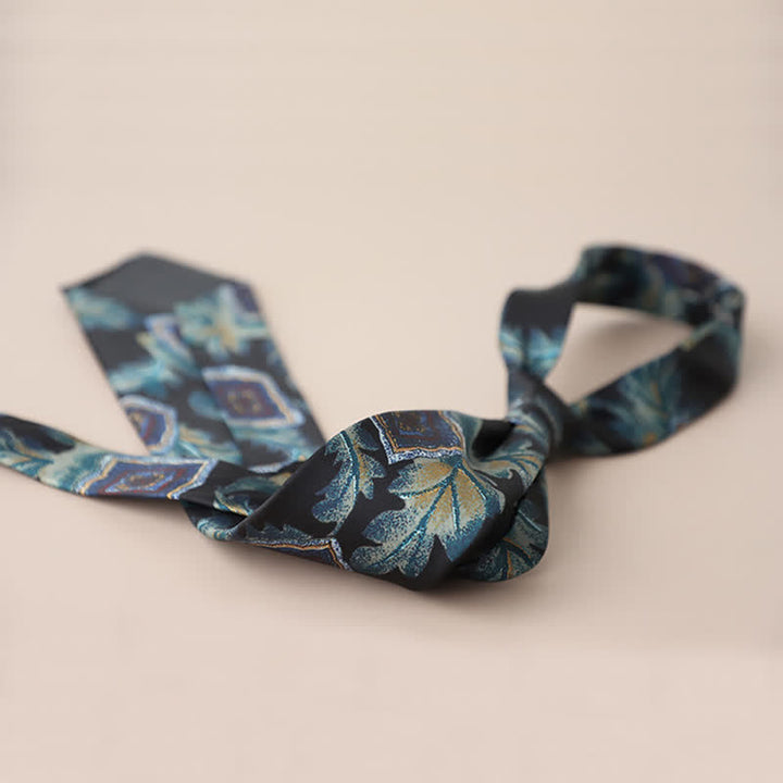 Cravatta da uomo retrò elegante con motivo floreale