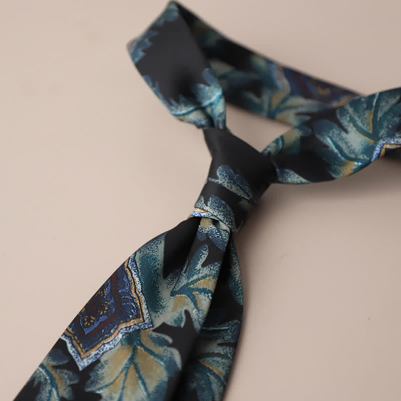 Cravatta da uomo retrò elegante con motivo floreale