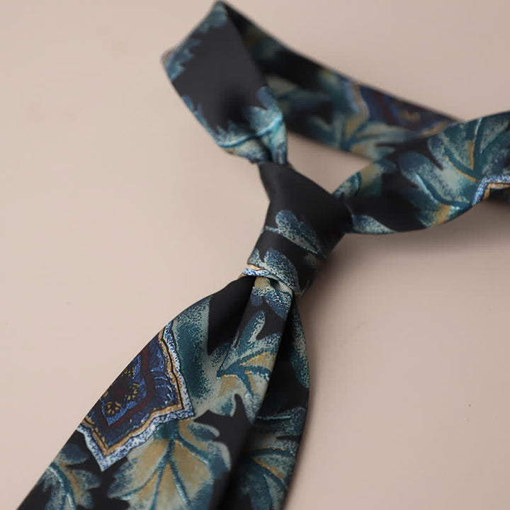 Cravatta da uomo retrò elegante con motivo floreale