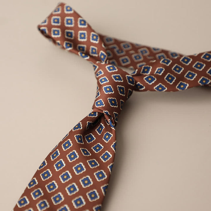 Cravatta da uomo retrò elegante con motivo floreale