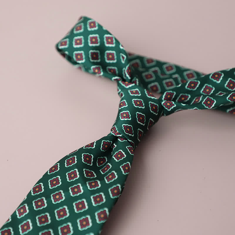 Cravatta da uomo retrò elegante con motivo floreale