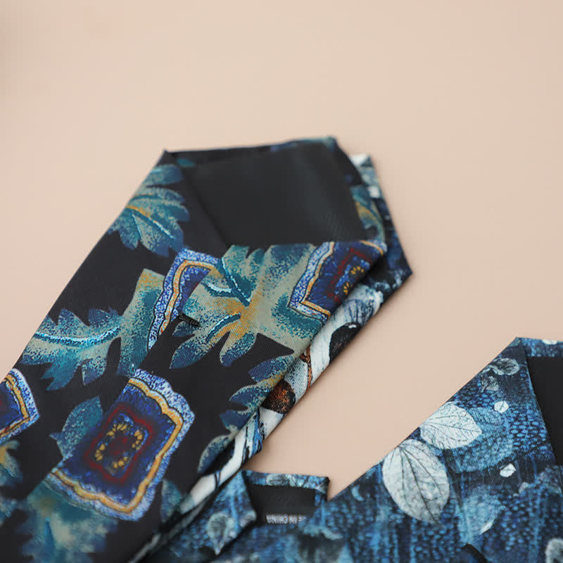 Cravatta da uomo retrò elegante con motivo floreale