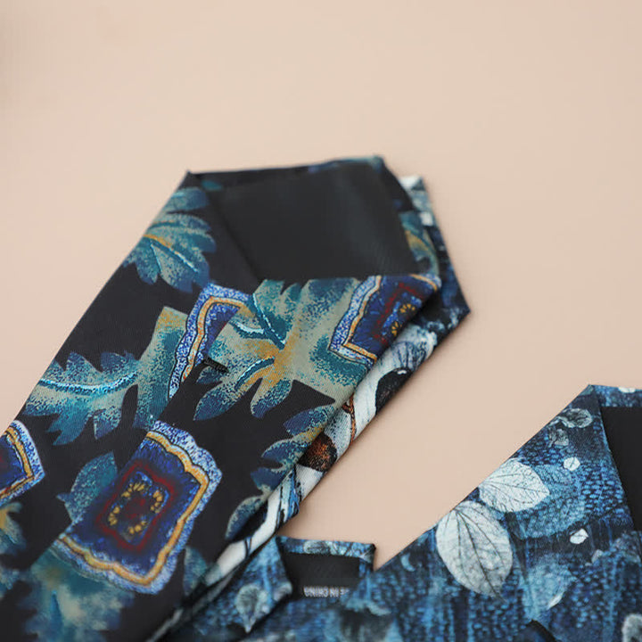 Cravatta da uomo retrò elegante con motivo floreale
