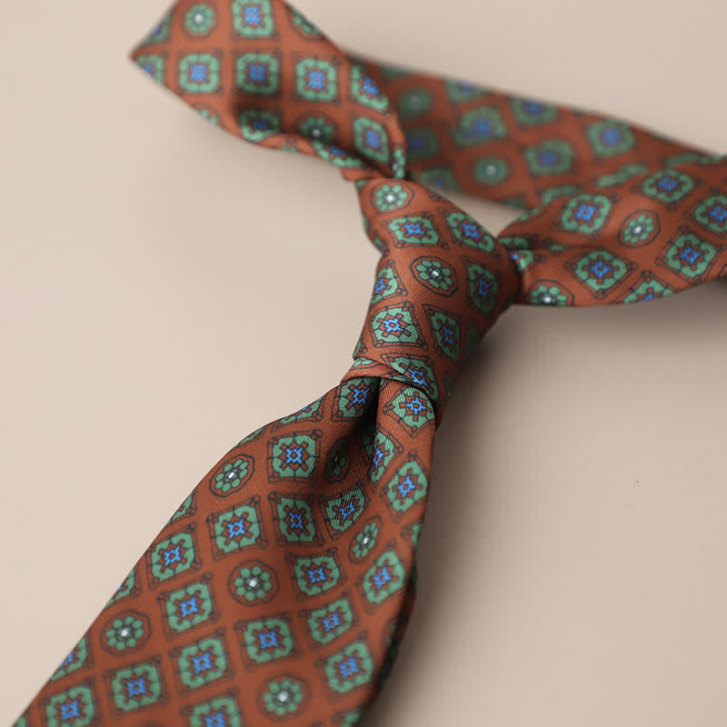 Cravatta da uomo retrò elegante con motivo floreale