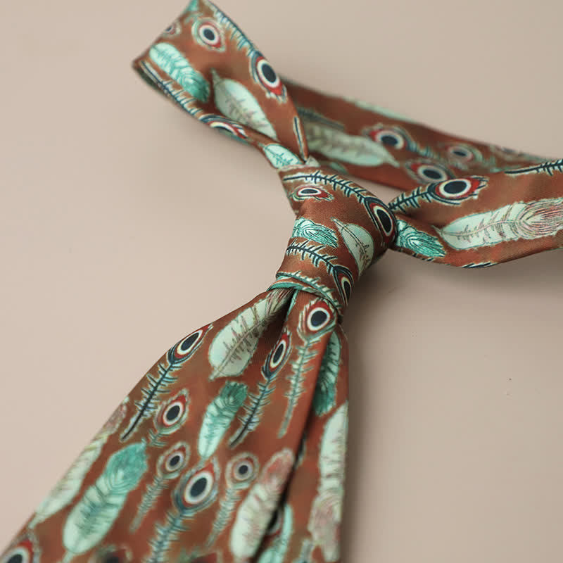 Cravatta da uomo retrò elegante con motivo floreale