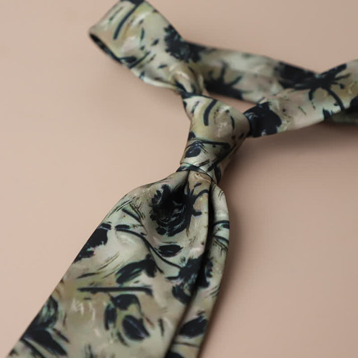 Cravatta da uomo retrò elegante con motivo floreale