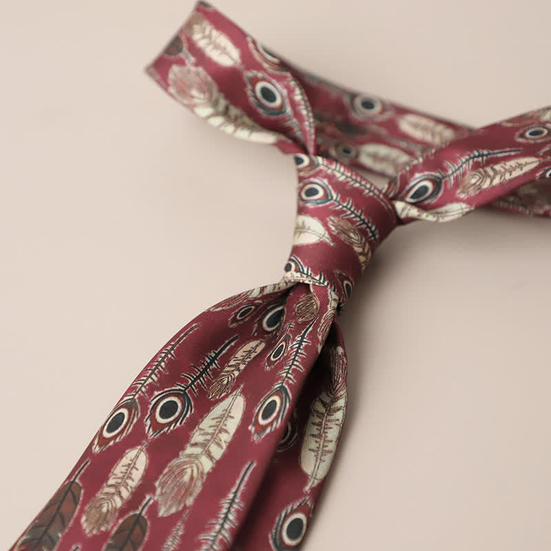 Cravatta da uomo retrò elegante con motivo floreale