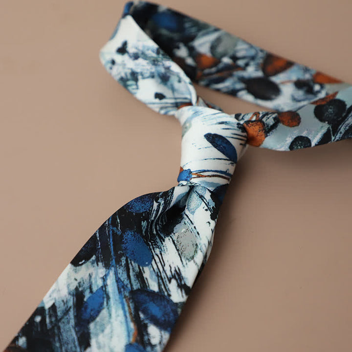 Cravatta da uomo retrò elegante con motivo floreale
