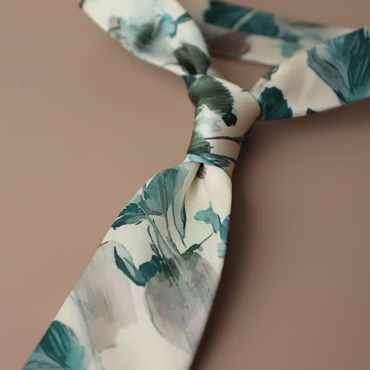 Cravatta da uomo retrò elegante con motivo floreale