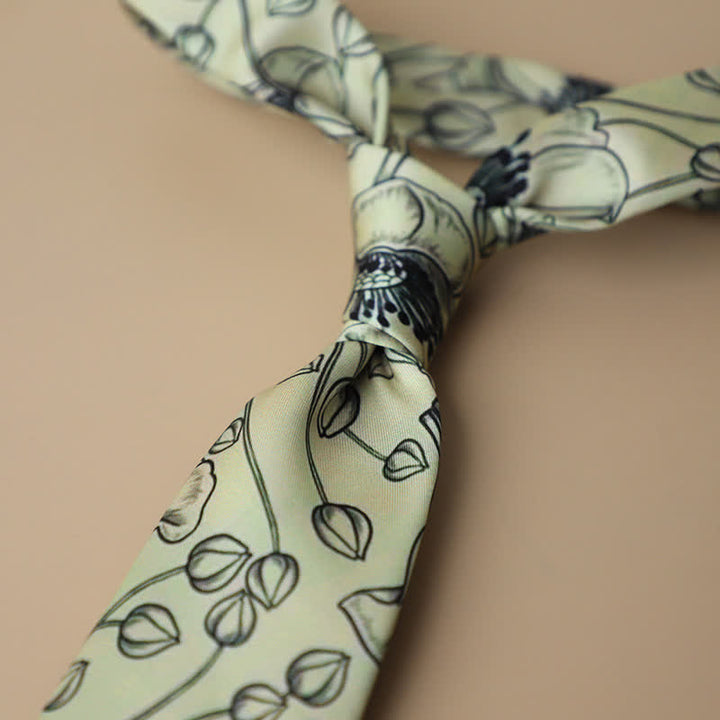 Cravatta da uomo retrò elegante con motivo floreale