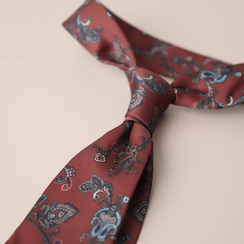 Cravatta da uomo retrò elegante con motivo floreale