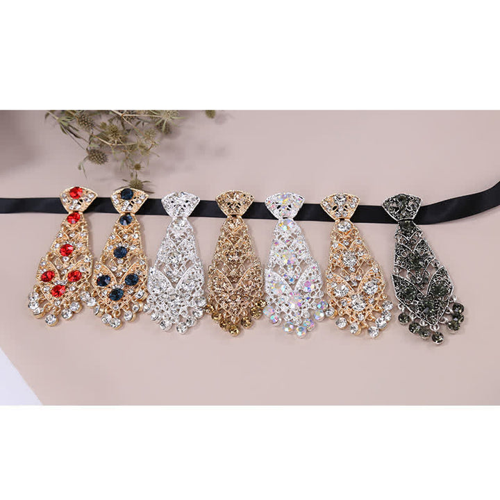 Cravatta da uomo con strass e cristalli, corta e glitterata, da sposa