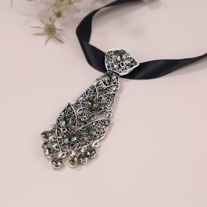 Cravatta da uomo con strass e cristalli, corta e glitterata, da sposa