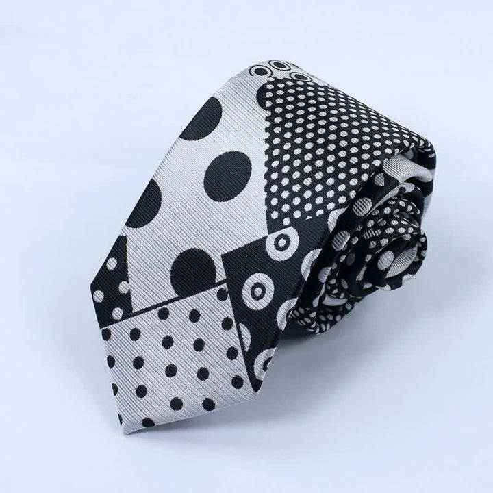 Cravatta da uomo a pois neri e bianchi - Bianco e nero - image 0